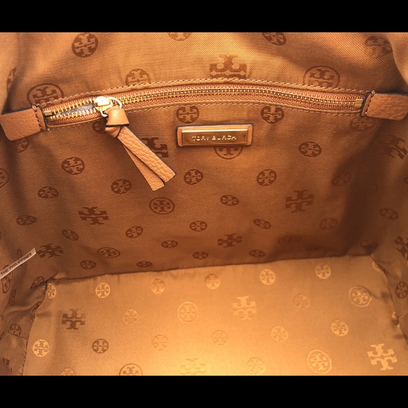 Tory Burch Bombe T Medium Slouchy Satchel Bark - Picture 7 of 8
